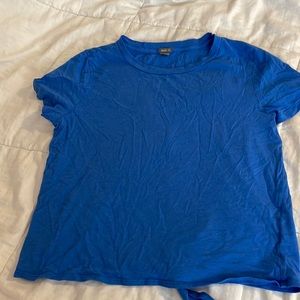 Aerie blue shirt sleeve size small top with open knotted tie on the back